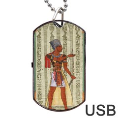 Egyptian Design Man Royal Dog Tag Usb Flash (one Side) by Sapixe