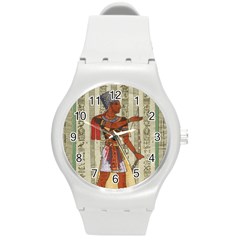 Egyptian Design Man Royal Round Plastic Sport Watch (m) by Sapixe