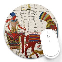 Egyptian Tutunkhamun Pharaoh Design Round Mousepads by Sapixe