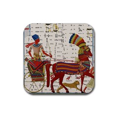 Egyptian Tutunkhamun Pharaoh Design Rubber Coaster (square)  by Sapixe