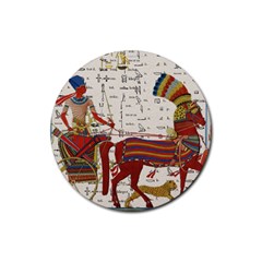 Egyptian Tutunkhamun Pharaoh Design Rubber Coaster (round)  by Sapixe