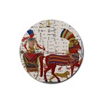 Egyptian Tutunkhamun Pharaoh Design Rubber Round Coaster (4 pack)  Front