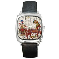 Egyptian Tutunkhamun Pharaoh Design Square Metal Watch by Sapixe