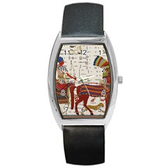 Egyptian Tutunkhamun Pharaoh Design Barrel Style Metal Watch by Sapixe