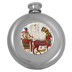 Egyptian Tutunkhamun Pharaoh Design Round Hip Flask (5 Oz) by Sapixe