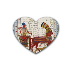 Egyptian Tutunkhamun Pharaoh Design Rubber Coaster (heart)  by Sapixe