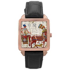 Egyptian Tutunkhamun Pharaoh Design Rose Gold Leather Watch  by Sapixe