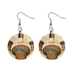 Egyptian Architecture Column Mini Button Earrings by Sapixe