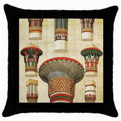 Egyptian Architecture Column Throw Pillow Case (black) by Sapixe