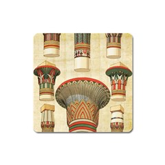 Egyptian Architecture Column Square Magnet by Sapixe