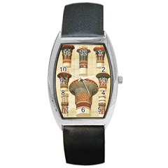 Egyptian Architecture Column Barrel Style Metal Watch by Sapixe