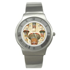 Egyptian Architecture Column Stainless Steel Watch by Sapixe