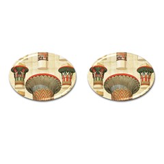 Egyptian Architecture Column Cufflinks (oval) by Sapixe