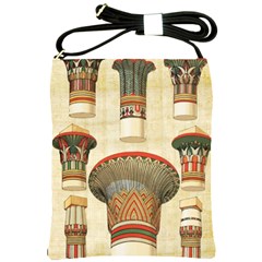 Egyptian Architecture Column Shoulder Sling Bag by Sapixe