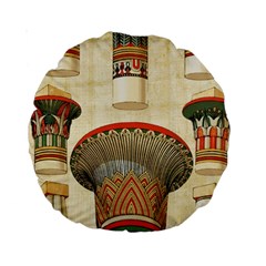 Egyptian Architecture Column Standard 15  Premium Round Cushions by Sapixe