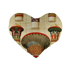 Egyptian Architecture Column Standard 16  Premium Flano Heart Shape Cushions by Sapixe