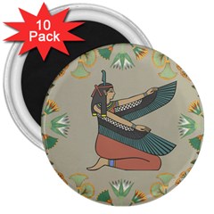 Egyptian Woman Wings Design 3  Magnets (10 Pack)  by Sapixe