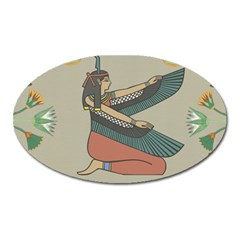 Egyptian Woman Wings Design Oval Magnet by Sapixe