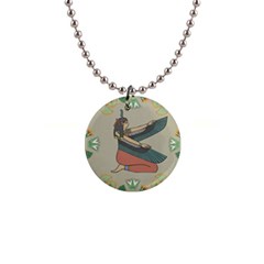 Egyptian Woman Wings Design 1  Button Necklace