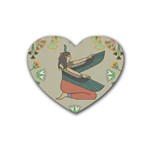 Egyptian Woman Wings Design Rubber Coaster (Heart)  Front