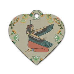 Egyptian Woman Wings Design Dog Tag Heart (one Side) by Sapixe