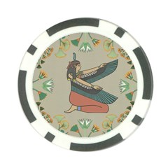 Egyptian Woman Wings Design Poker Chip Card Guard by Sapixe