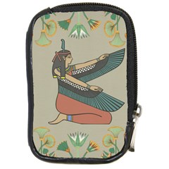 Egyptian Woman Wings Design Compact Camera Leather Case by Sapixe