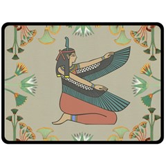 Egyptian Woman Wings Design Fleece Blanket (Large) 