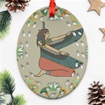 Egyptian Woman Wings Design Ornament (Oval Filigree) Front