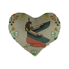 Egyptian Woman Wings Design Standard 16  Premium Flano Heart Shape Cushions