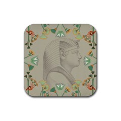 Pharaoh Egyptian Design Man King Rubber Coaster (square)  by Sapixe