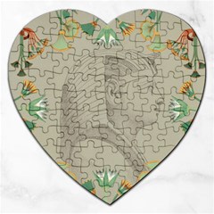 Pharaoh Egyptian Design Man King Jigsaw Puzzle (heart) by Sapixe