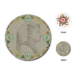 Pharaoh Egyptian Design Man King Playing Cards (round) by Sapixe