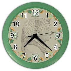 Pharaoh Egyptian Design Man King Color Wall Clock by Sapixe