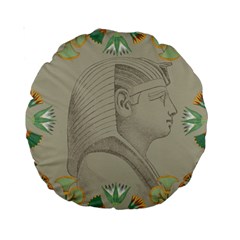 Pharaoh Egyptian Design Man King Standard 15  Premium Round Cushions by Sapixe