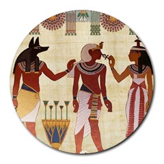 Egyptian Design Man Woman Priest Round Mousepads by Sapixe