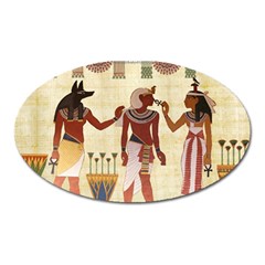 Egyptian Design Man Woman Priest Oval Magnet by Sapixe