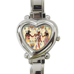 Egyptian Design Man Woman Priest Heart Italian Charm Watch by Sapixe