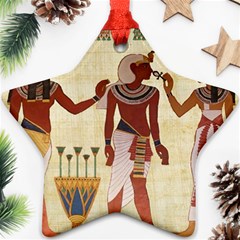 Egyptian Design Man Woman Priest Star Ornament (two Sides) by Sapixe