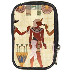 Egyptian Design Man Woman Priest Compact Camera Leather Case by Sapixe