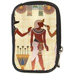 Egyptian Design Man Woman Priest Compact Camera Leather Case Front