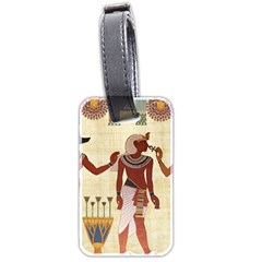 Egyptian Design Man Woman Priest Luggage Tag (two Sides) by Sapixe