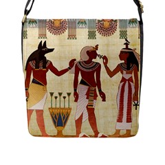 Egyptian Design Man Woman Priest Flap Closure Messenger Bag (l) by Sapixe