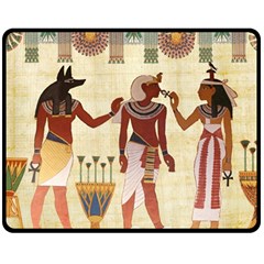 Egyptian Design Man Woman Priest Double Sided Fleece Blanket (medium)  by Sapixe