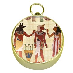 Egyptian Design Man Woman Priest Gold Compasses by Sapixe