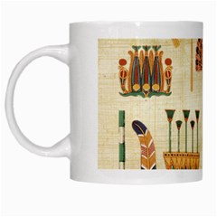 Egyptian Paper Papyrus Hieroglyphs White Mugs by Sapixe