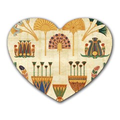 Egyptian Paper Papyrus Hieroglyphs Heart Mousepads by Sapixe