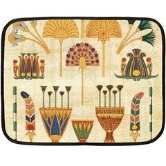 Egyptian Paper Papyrus Hieroglyphs Double Sided Fleece Blanket (mini)  by Sapixe