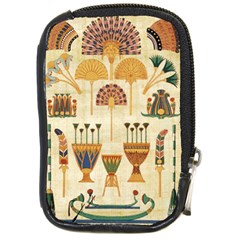 Egyptian Paper Papyrus Hieroglyphs Compact Camera Leather Case by Sapixe