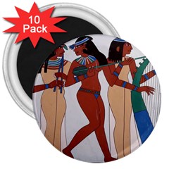 Egypt Fresco Mural Decoration 3  Magnets (10 Pack)  by Sapixe